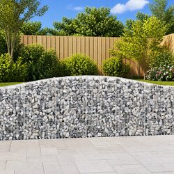 Arched Gabion Baskets 5 pcs 400x30x80/100 cm Garden Retaining Wall Decorative
