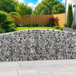 Arched Gabion Baskets 4pcs Galvanised Iron Garden Barrier Retaining Wall