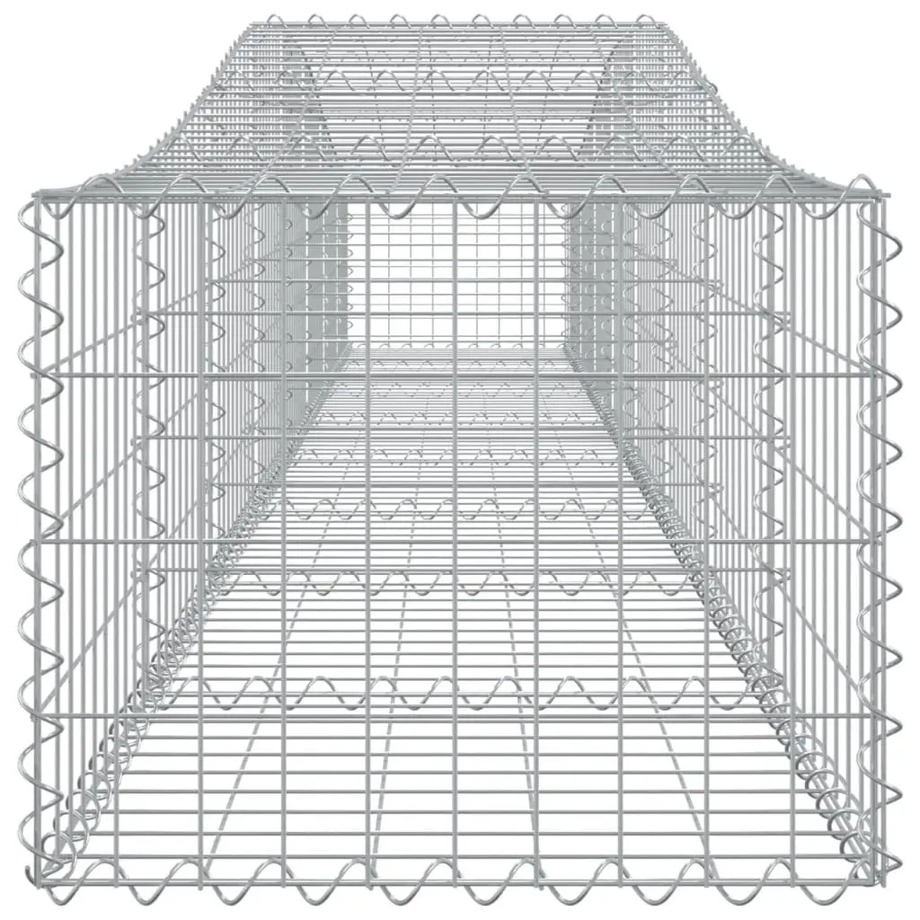 Arched Gabion Baskets Decorative Garden Barrier 400 x 50 x 40 60 cm Silver Galvanised Iron 2 pcs