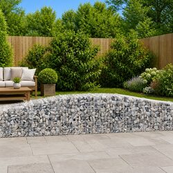 Arched Gabion Baskets 3 pcs Garden Barrier Retaining Wall Decorative Outdoor