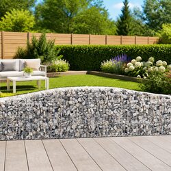 Arched Gabion Baskets 6 pcs 400x50x60/80 cm Garden Barrier Retaining Wall