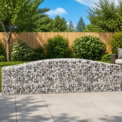 Arched Gabion Baskets 4pcs Outdoor Garden Retaining Wall Decorative Barrier