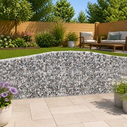 Arched Gabion Baskets 4 pcs 400x50x100/120 cm Garden Retaining Wall Barrier