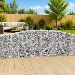 Arched Gabion Baskets 5pcs 400x50x100/120cm Garden Barrier Retaining Wall Decor