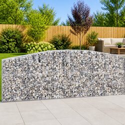 Arched Gabion Baskets 9 pcs 400x50x100/120 cm Garden Retaining Wall Decorative