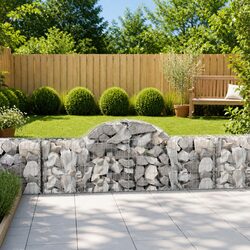 Arched Gabion Baskets 2 pcs Garden Barrier Retaining Wall Decorative Outdoor