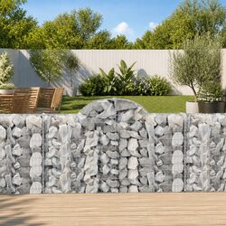Arched Gabion Baskets 3 pcs 200x30x100/120 cm Garden Barrier Retaining Wall