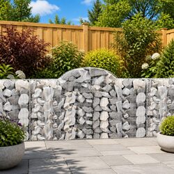 Arched Gabion Baskets 8 pcs Garden Barrier Retaining Wall Outdoor Decorative