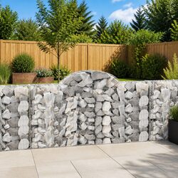 Arched Gabion Baskets 9 pcs Garden Barrier Retaining Wall Decorative Outdoor