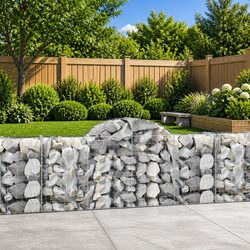 Arched Gabion Baskets 2 pcs Garden Decorative Retaining Wall Barriers