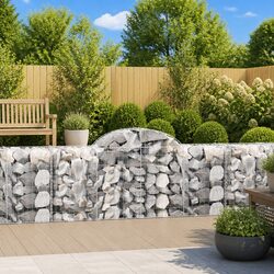 Arched Gabion Baskets 10 pcs Garden Barrier Retaining Wall Decorative Outdoor