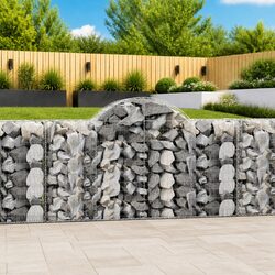 Arched Gabion Baskets 3pcs Garden Decorative Retaining Wall Barrier Outdoor