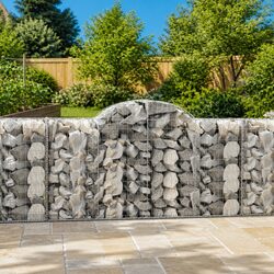 Arched Gabion Baskets 6 pcs 200x50x100/120 cm Garden Retaining Wall Outdoor
