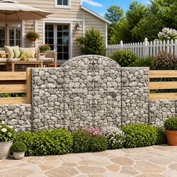 Arched Gabion Baskets 2 pcs Garden Barrier Retaining Wall Decorative Outdoor