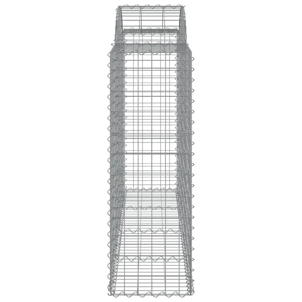 Arched Gabion Baskets Decorative Garden Barrier 200 x 50 x 120 cm Silver Galvanised Iron 2 Piece