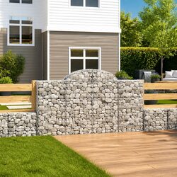 Arched Gabion Baskets 3 pcs Garden Barrier Retaining Wall Outdoor Decorative