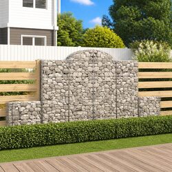 Arched Gabion Baskets 2 pcs Garden Retaining Wall Barrier Decorative Outdoor