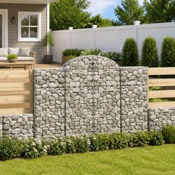 Arched Gabion Baskets 3pcs Garden Decorative Retaining Wall Barrier Outdoor Cage