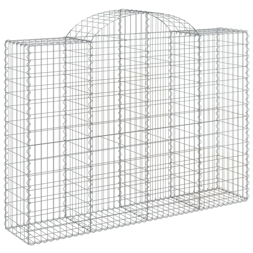 Arched Gabion Baskets 4 Piece Garden Decorative Retaining Wall Silver Galvanised Iron