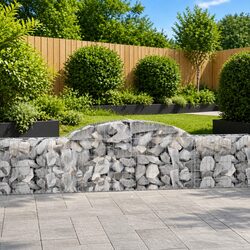 Arched Gabion Baskets 2pcs Garden Barrier Retaining Wall Decorative Outdoor