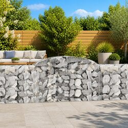 Arched Gabion Baskets 4 pcs 300x30x80/100 cm Garden Retaining Wall Barrier