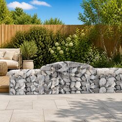 Arched Gabion Baskets 6 pcs 300x50x60/80 cm Garden Retaining Wall Decorative