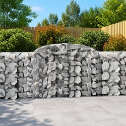 Arched Gabion Baskets 5 pcs Galvanised Iron Garden Barrier Retaining Wall