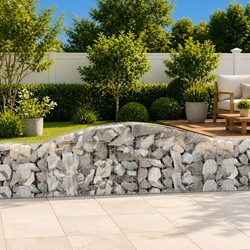 Arched Gabion Baskets 3 pcs 400x30x60/80 cm Silver Garden Retaining Wall Barrier