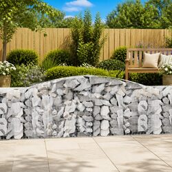 Arched Gabion Baskets 3 pcs 400x30x80/100 cm Garden Retaining Wall Decorative