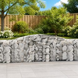 Arched Gabion Baskets Set 7 pcs Garden Retaining Wall Decorative Outdoor Barrier