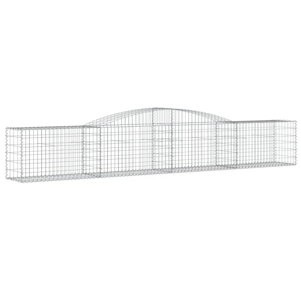 Arched Gabion Baskets Decorative Sound-Insulating 3 Piece Garden Barrier Silver Galvanised Iron