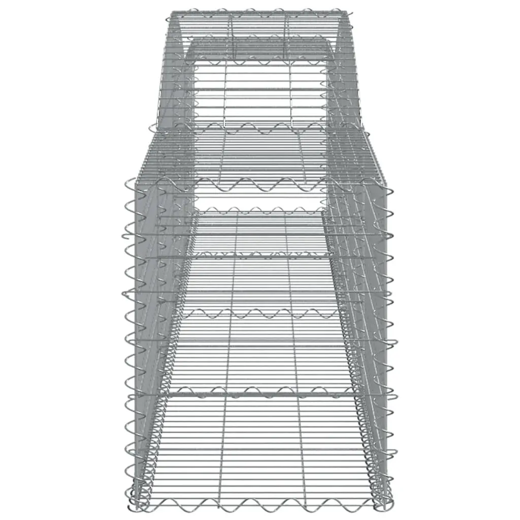 Arched Gabion Baskets Decorative Sound-Insulating 3 Piece Garden Barrier Silver Galvanised Iron