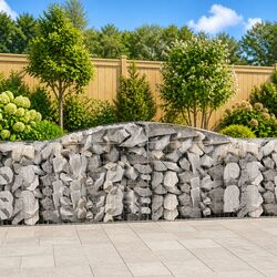 Arched Gabion Baskets 3 pcs Garden Retaining Wall Decorative Barrier Stone Cage