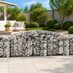 Arched Gabion Baskets 7 pcs Garden Barrier Retaining Wall Decorative Outdoor