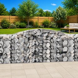 Arched Gabion Baskets 6 pcs Garden Barrier Retaining Wall Decorative Outdoor