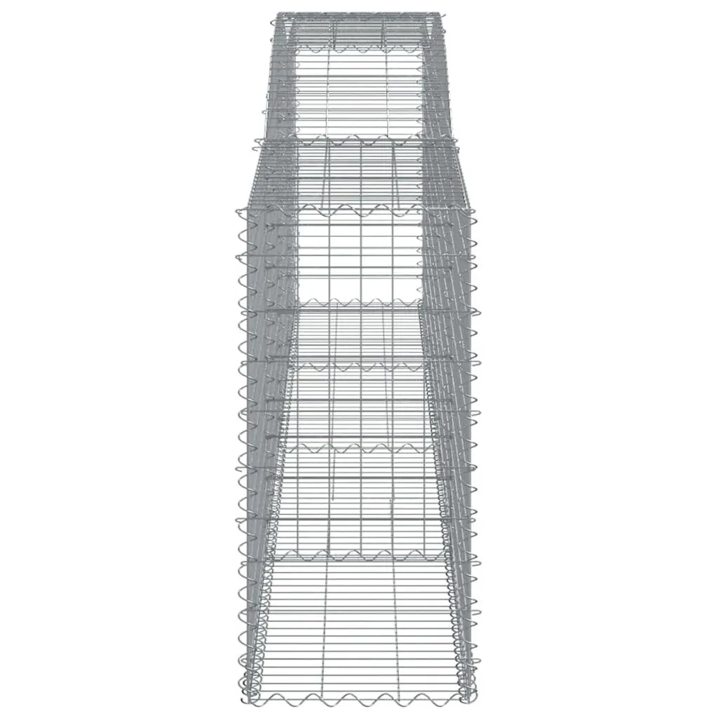Arched Gabion Baskets 6 Piece Garden Barrier Decorative Silver Galvanised Iron 400 x 50 x 100120 cm