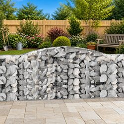 Arched Gabion Baskets 9 pcs Garden Barrier Retaining Wall Decorative Outdoor
