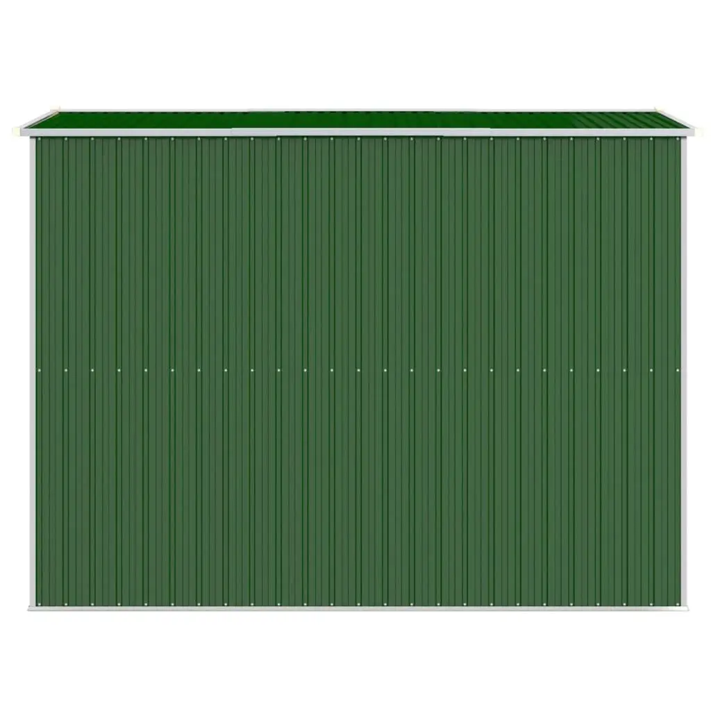 Garden Shed Outdoor Storage Tool House Galvanised Steel Green Double Doors