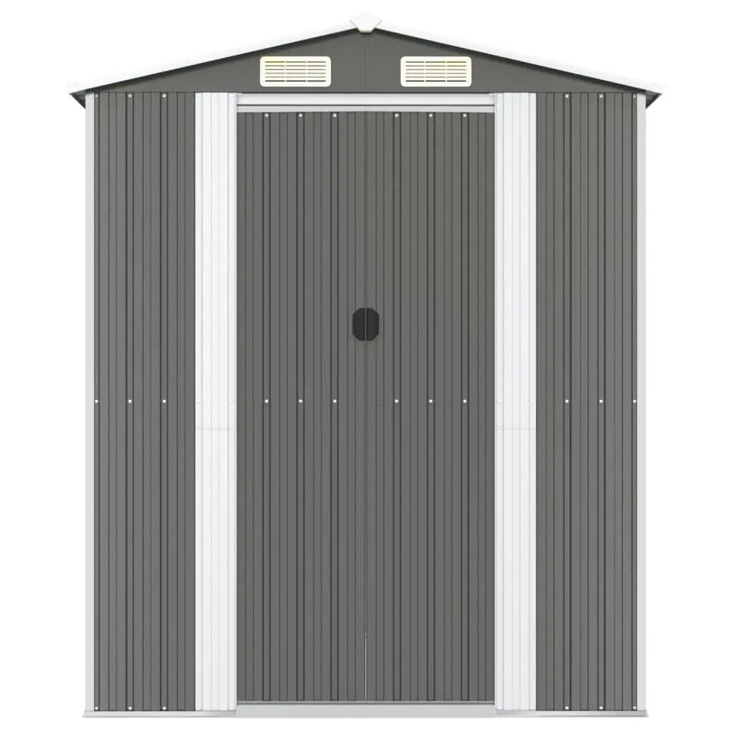 Garden Shed Grey Galvanised Steel Spacious Outdoor Storage Tool House