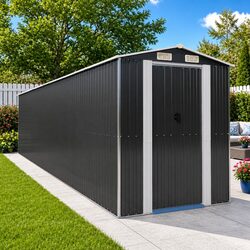 Garden Shed Anthracite Outdoor Storage Tool House Galvanised Steel Spacious