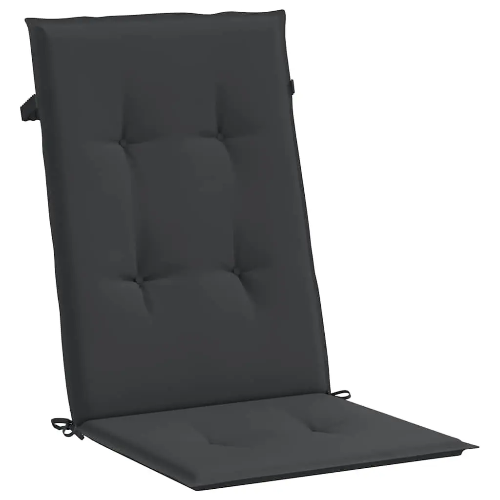 Highback Chair Cushions 6 Piece Foam Filling Black 120x50x3 cm Outdoor Indoor Patio Garden