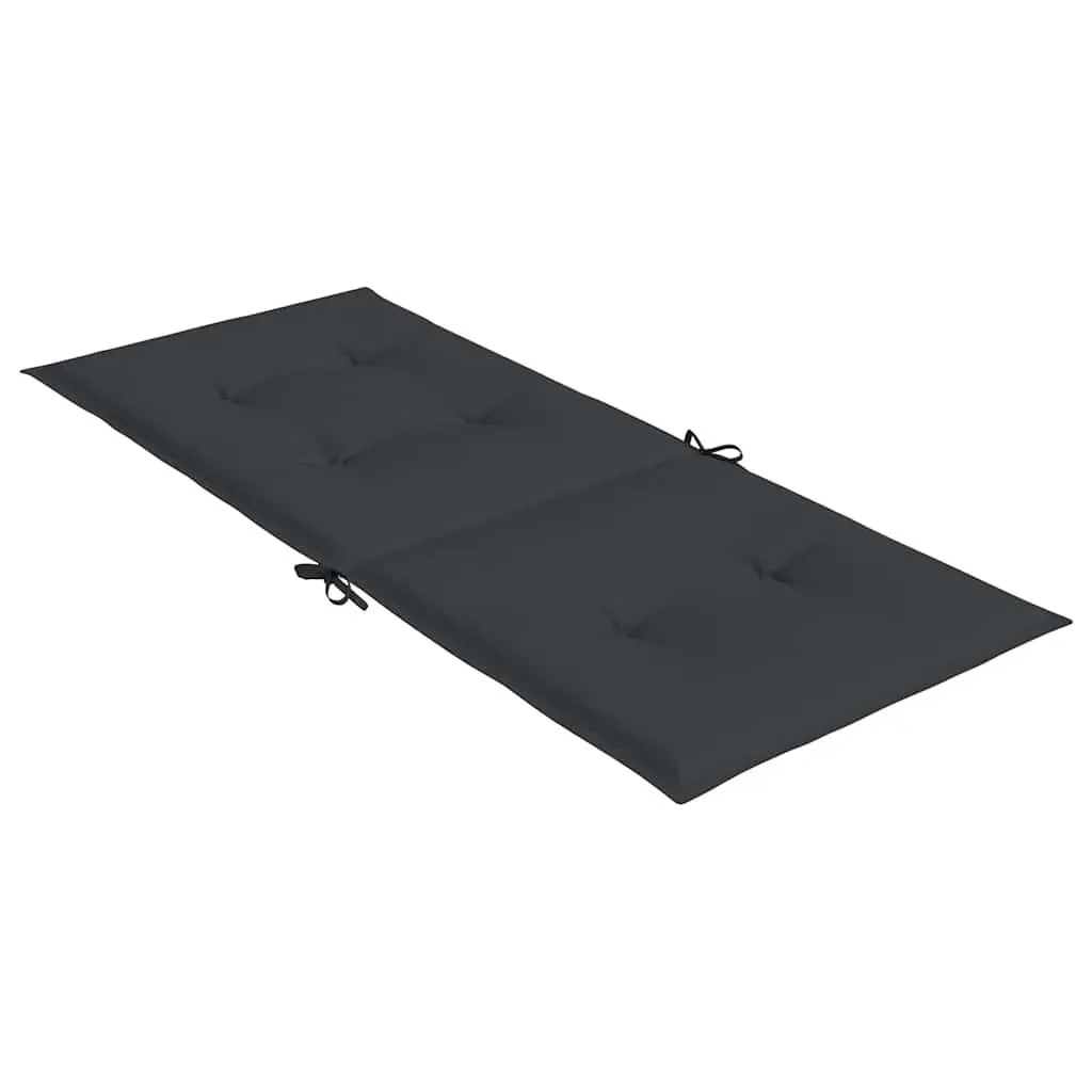 Highback Chair Cushions 6 Piece Foam Filling Black 120x50x3 cm Outdoor Indoor Patio Garden