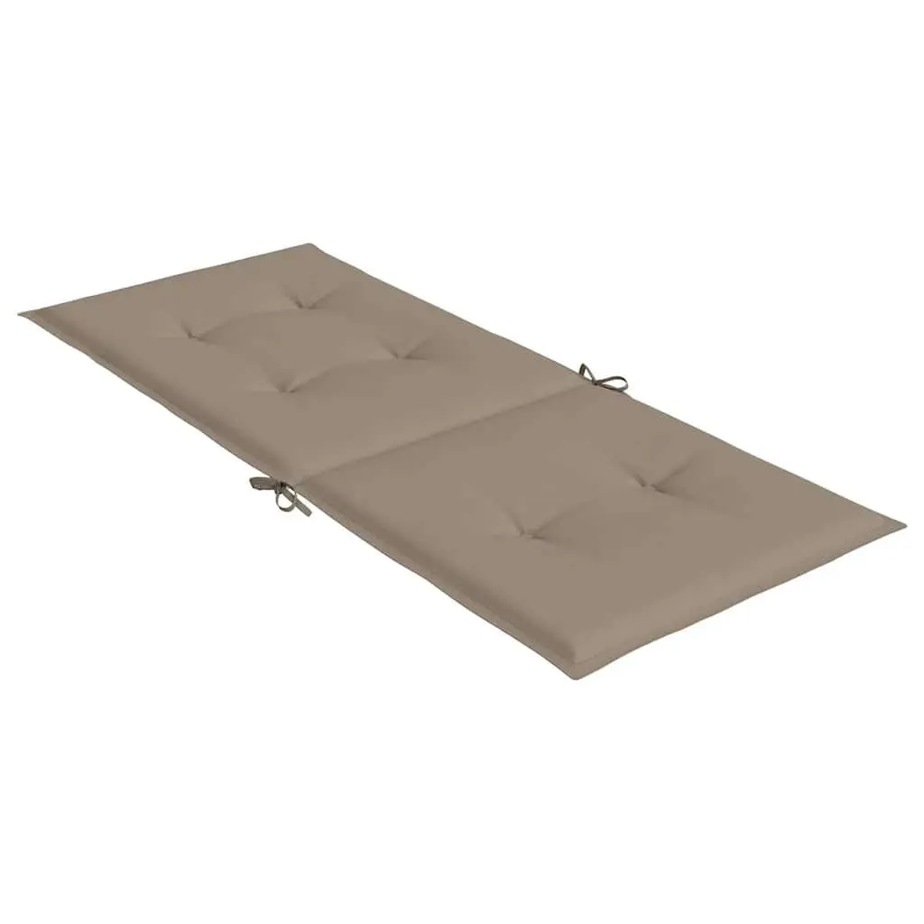 Highback Chair Cushions Soft Foam Fill 120 x 50 x 3 cm Taupe 6 Piece Outdoor Garden Patio Seat Pad