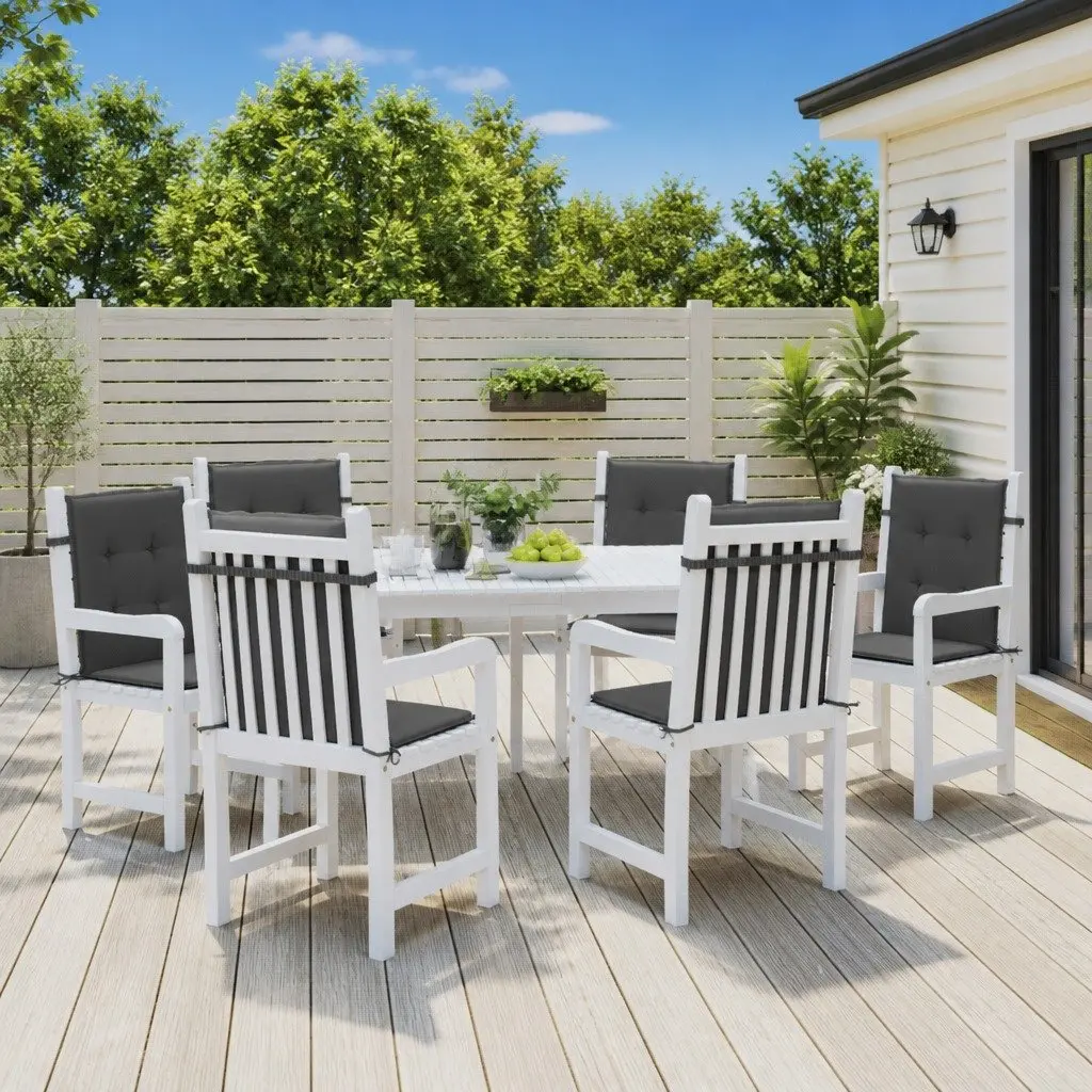 Garden Chair Cushions Lowback Oxford Fabric 100x50x3cm Anthracite Outdoor Patio Seat Pads