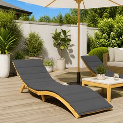 Sun Lounger Cushion Anthracite 200x50x3cm Garden Patio Chair Pad Outdoor