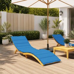 Sun Lounger Cushion Blue Outdoor Garden Patio Chair Pad 200x70x3cm