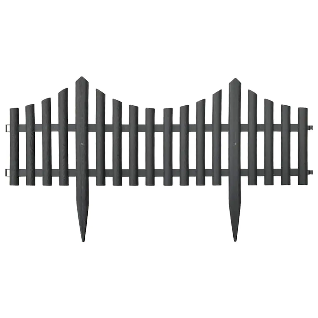 Garden Lawn Edging Borders Interconnectable 10m Anthracite PP Fencing