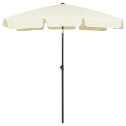 Beach Parasol Outdoor Sunshade Umbrella Yellow 180x120 cm Tilt Function Garden