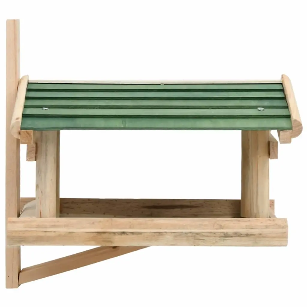 Bird Feeder Solid Wood Large Feeding Platform Wall Tree Mount Brown