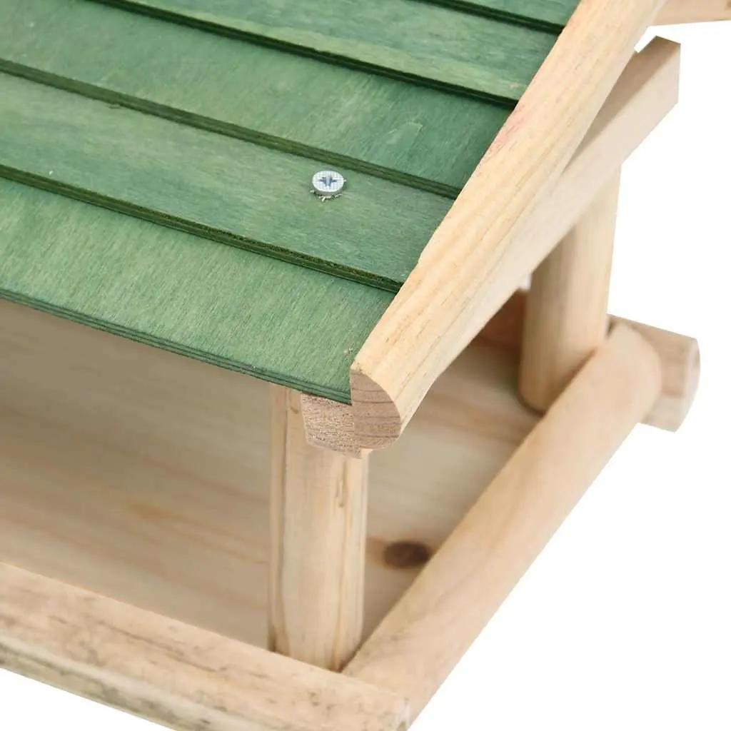 Bird Feeder Solid Wood Large Feeding Platform Wall Tree Mount Brown